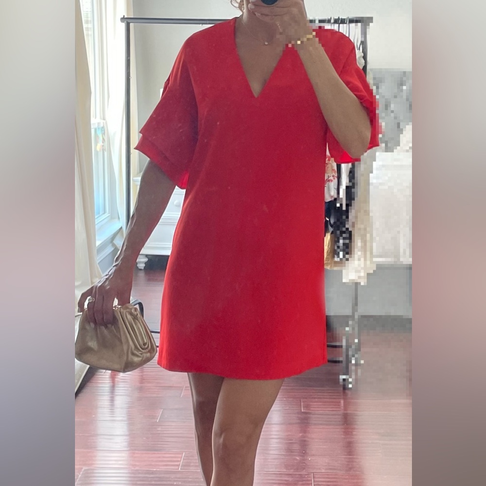 Zara red trapeze dress